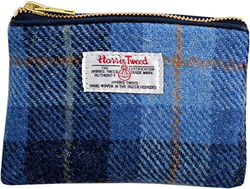Vagabond Bags Harris Tweed Blue Check Cosmetic Bag Kulturtasche, 16 cm, Blau (Mid Blue)