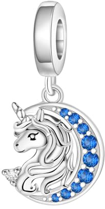 Einhorn-Charm, 925er-Sterlingsilber, tierförmiger Geburtstags-Charm für Pandora-Bettelarmbänder