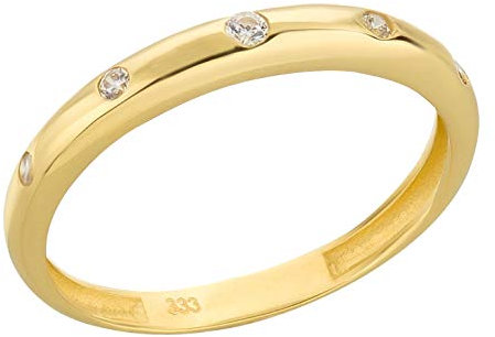 Ardeo Aurum Damenring aus 333 Gold Gelbgold mit Zirkonia im Brillant-Schliff Antragsring Verlobungsring