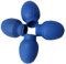 BQLZR 2 cm Länge 1,3 cm Durchmesser Blau Gummi Drum Zubehör Drumstick Silent Tips Drum Mallet Ersatzspitzen Abdeckung 4 Stück