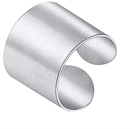 Suplight verstellbar Offener Ring für Frauen Männer 17mm breit Edelstahl Matte Band Ring Knöchel Ring Eheringe Modeschmuck Accessoire Geschenk für Jahrestag Hochzeit Party