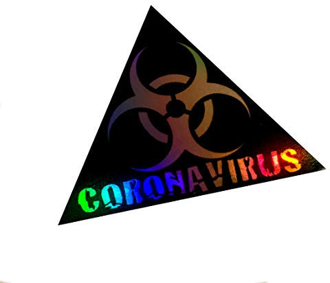 Corona Virus Aufkleber DREIECK Oilslick Autoaufkleber Hologramm Sticker 1 Corona-Aufkleber Rainbow Tuningsticker