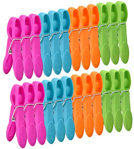 NATUCE 48PCS Pinces à Linge en Plastique, Coupe-Vent et Antirouille, Chevilles Plastique, Pince à Linge Plastique, Épingles à Linge pour Serviettes Chaussettes Underwears et Vêtements