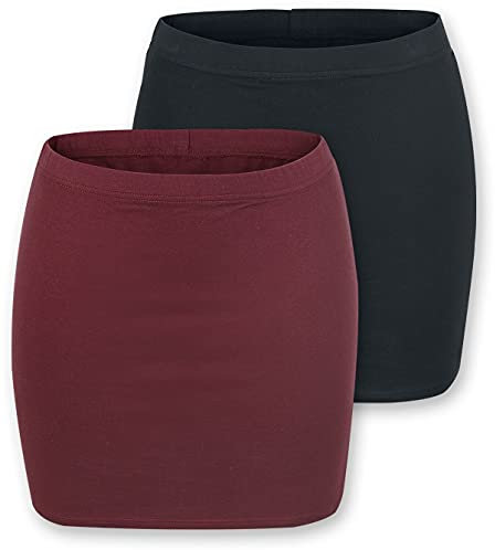 RED by EMP Damen schwarzer und roter kurzer Rock im Doppelpack XL