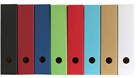 5 x PresentFill® Stehsammler Azur Blau Zeitschriftensammler Stehordner für DIN A4 Format aus umweltfreundlichen 100% Recycling Karton - Made in Germany für Schreibtisch, Archiv und Aufbewahrung