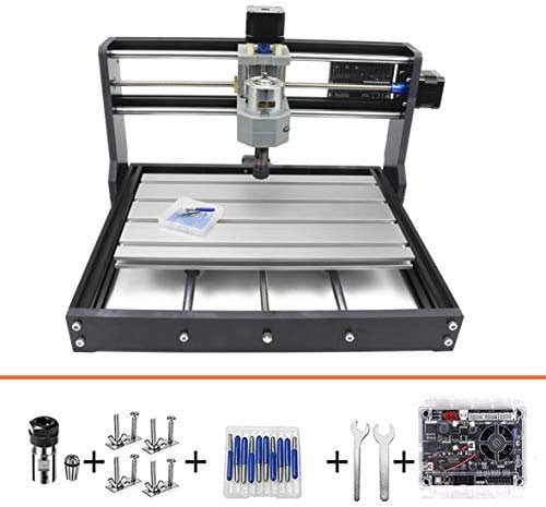 RATTMMOTOR CNC 3018 Pro Macchina fresatrice per incisione, 3 assi GRBL, unità flash USB 4G, area di lavoro 300 x 180 x 450 mm, ER11, fresatrice per PVC e per intaglio legno fai da te