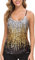 WILLIAMHUA Damen Pailletten Tops Glitzer Oberteile Sparkle Party Weste Ärmellos Tunika Weste Damen Sequin Tank Top (L, Gelb)
