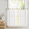 Vangao Scheibengardinen Modern Küche Weiß Bistrogardine 2er Set 70Bx90H cm mit Schlaufen Gardinen Kurz Halbtransparente Leinenoptik Küchengardinen für Kleine Fenster Wohnmobil Küchenfenster
