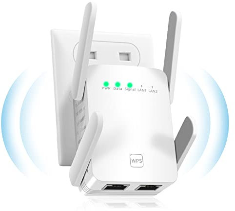 WLAN Repeater, 300 Mbit/s WLAN Verstärker, WLAN Signalverstärker, erhöht die WLAN-Abdeckung in Ihrem Zuhause auf bis zu 200 m2, passend und kompatibel mit allen WLAN-Routern
