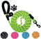 Laisse Robuste pour Chien, 3 m/2 m, Convient pour Les Chiens de Taille Moyenne et Grande, avec poignées Confortables et Lignes réfléchissantes Plus évidentes (Vert, 2M)