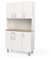 Miroytengo Mueble Auxiliar Cocina, Armario Cocina, Alacena Cocina Buffet 6 Puertas Blanco y Roble Kronberg 101x185 cm