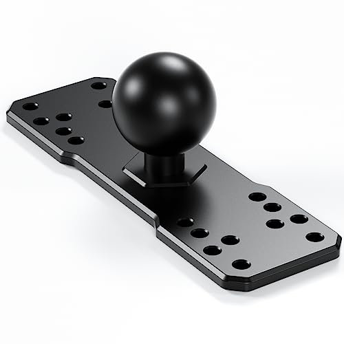 BRCOVAN 1,5-Zoll-Kugel Fischfinderhalterung Platte, Universelle Marine-Elektronikplatte aus Aluminiumlegierung für Garmin, Humminbird, Lowrance, Raymarine, für RAM Mounts C-Größe Doppelsockelarm