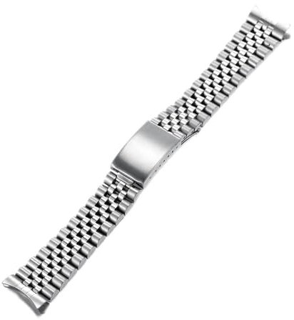 TOMIYOY Jubilee Edelstahl-Metall-Uhrenarmband, massives 316L-Uhrenarmband für Rolex Seiko (18 mm, Silber)