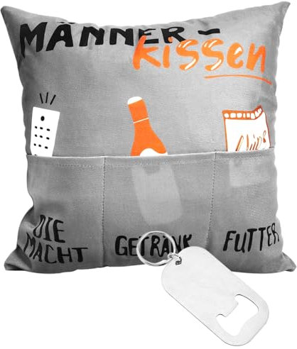 VEGCOO Männer Kissenbezug 45x45cm Zierkissenbezug mit 3 Taschen, Lustiger Sofa Kissenbezug Gefüllter Kissenbezug, Geburtstag Kissenbezug Weihnachten Sofa Kissenbezug Ruhestand Geschenk Kiss