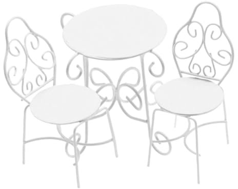 TOYANDONA 1ensemble Miniatures De Table Et Chaises pour Maison De Poupées Décoration De Jardin Paysage Chaises Table