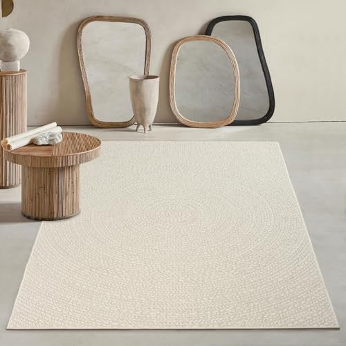 Mia´s Teppiche Soil - moderner Teppich im Jute-Look, perfekt für Wohnzimmer, Esszimmer & Flur, wetterbeständig und vielseitig einsetzbar – auch im Außenbereich, ca. 120 x 170 cm