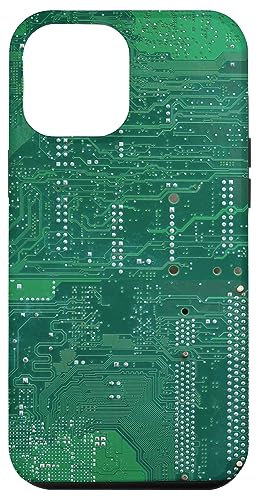 Carcasa para iPhone 13 Pro Max Placa base Microchip Circuito Verde TI Ordenador Fondo