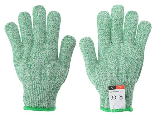 PATIKIL Cut Resistant Gloves, 1 Pair Level 5 Protection Anti Cutting Gloves Cut Proof Gloves for Kitchen Wood Carving Working, Extra Large, Green