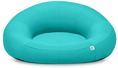 Pouf Flottant Polyvalent avec Pompe Electrique et Coussin - Tissu Olefin Résistant - 140x120x60 cm - Utilisation Confortable dans Le Jardin et Piscine - Bleu Caraïbes - Déco Arts