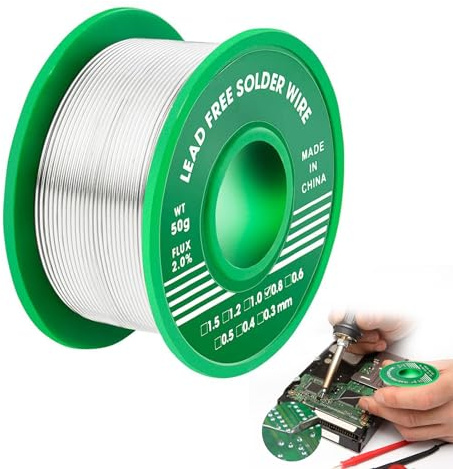 Lötzinn 0,8 mm 50g - Lötdraht mit Flussmittel Lötzinn Lötdraht Bleifreier mit Kolophoniumkern Solder Wire für Elektronische und Elektrische Lötkomponenten,Lötdraht für Reparatur und Heimwerker