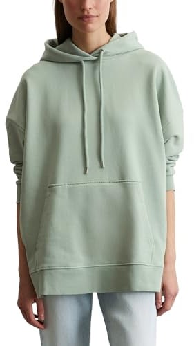 Marc O'Polo Damen Hoodie aus Bio-Baumwolle Relaxed Fit, Grün (Dusty Mint), XL