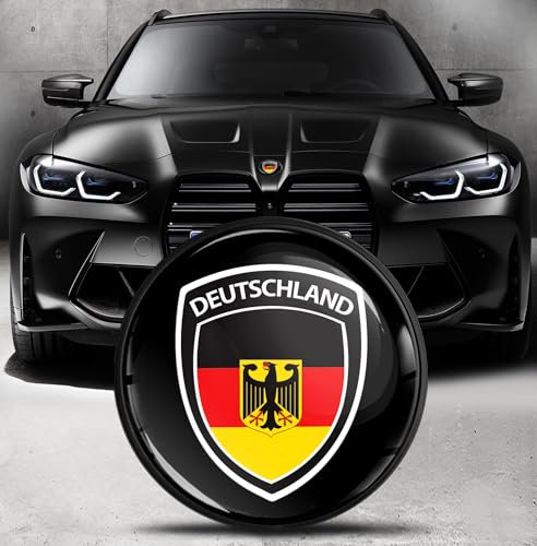 Biomar Labs Motorhaube Kofferraum Plakette Abzeichen 82mm Kompatibel mit BMW Emblem 51148132375 Schwarz Gelb Rot EO 3