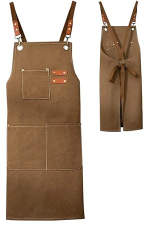 Schürzen Mit 3 Taschen, 26 * 29 In Einstellbare Baumwolle Leinwand Kreuz Zurück Schürze,Kellnerschürze, Kochschürze, Schürzen Gastronomie, Kochschürze Herren&Damen, Schürze Zum Kochen,Bbq, Arbeiten