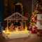 APODESS 2SET Weihnachtskrippe Beleuchtet LED Krippe Modern Weihnachten Rost Metall Lichthaus Kinderkrippe Edelrost Weihnachtsgrippe Mit Lichtketter Krippendeko Metallkrippe Geschenke Für Manner Frauen