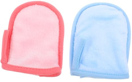 SKISUNO 2pcs Supple Cleaning Mitts for Face Makeup Removing Gloves Washable Facial Scrub Mitts