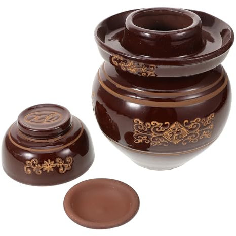 Cabilock Gurkenglas Mit Deckel Steingut-vorratsglas Retro Abgedichtet Für Pickle Und Lebensmittel