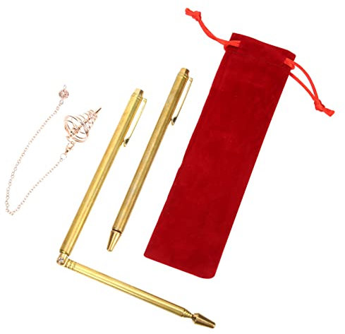 BELLIFFY Baguettes Sourcier Laiton Réglables De Tiges De Radiesthésie Pliables Pour Détection Eau Et Énergie Feng Shui Outil Pratique Et Portable Pour Sourcier Et Géobiologie