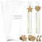TXXATX Kerzentüten Set 200 Stück Cellophantüten 5x25 cm Opp Tütchen Transparent mit 200 Kraftpapier Geschenkanhänger und Schnur Zellophantüten für Kerzen Süßigkeiten Hochzeit Party Valentinstag