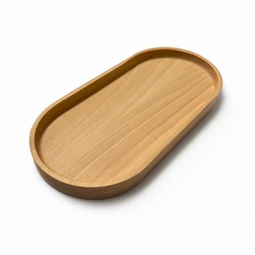 EKFJAELL dekoratives Holztablett, perfekt zum Servieren, Dekorieren und Präsentieren - Deko Tablett länglich, Tischdeko Holz, Servierplatte Holz, Serviertablett (Buche, 250x120x15 mm)