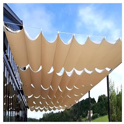 Store enrouleur ondulé pour terrasse, jardin et piscine 1,5 m x 8 m