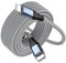 Teeaam USB C to USB C Cable 1.5M, 60W USB C Charger Cable Nylon for iPhone 15/Pro/15 Pro Max,MacBook Pro Air,iPad Pro/Air,Samsung Galaxy S24 S23 S22 S21,Switch,Pixel 7-Grey