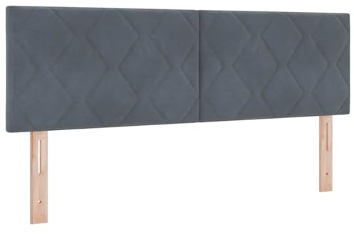 vidaXL Kopfteil Dunkelgrau 144 cm Samt, Verstellbares Kopfteil, modernes schaumgepolstertes Design, stilvolle Schlafzimmermöbel, luxuriöse Schlafkomfort Lösung, Raumupgrade
