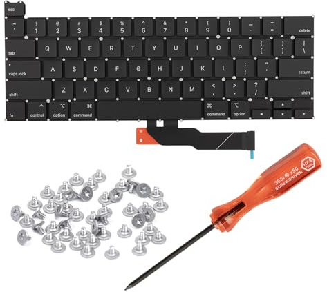 HAWSON US A2251 - Teclado de repuesto para MacBook Pro Retina de 13 pulgadas A2251 2020, diseño de EE. UU. con tornillos de teclado y destornillador