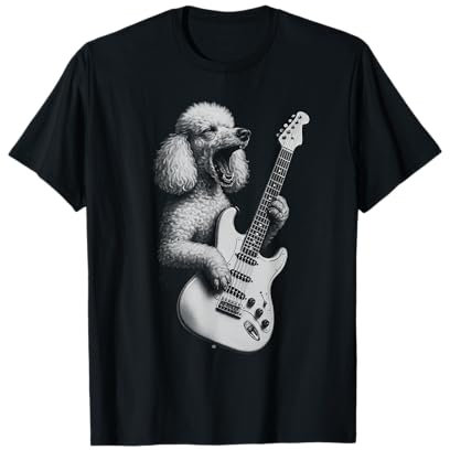 Pudel spielt Gitarre Rock Musik Hundeliebhaber T-Shirt