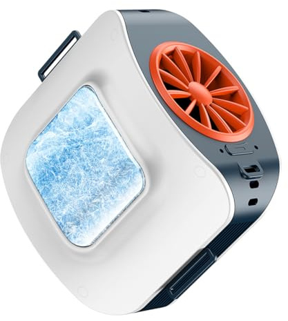 zenggp Ventilateur De Taille Portable, avec Plaque De Refroidissement Et Batterie 10000mAh, 3 Vitesses De Vent, Ventilateur De Cou Puissant Portable, pour Voyage en Plein Air Camping Plage(Dark Blue)