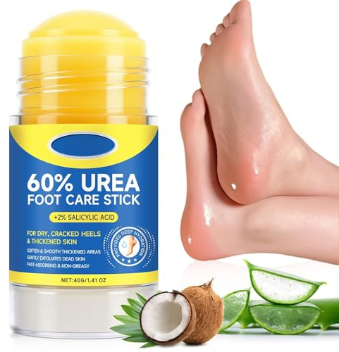 Fußcreme mit 60% Urea, Fußpflege Fusscreme, für Sehr Trockene raue und Rissige Haut, Urea Creme 60 prozent für Füße, Hände, Fersen, Ellenbogen, Nägel und Knie (2PC, 40g)