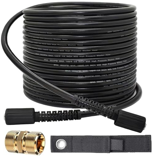 15m Tuyau de Nettoyeur Haute Pression M22-14mm Femelle Connecteur, 3600 PSI