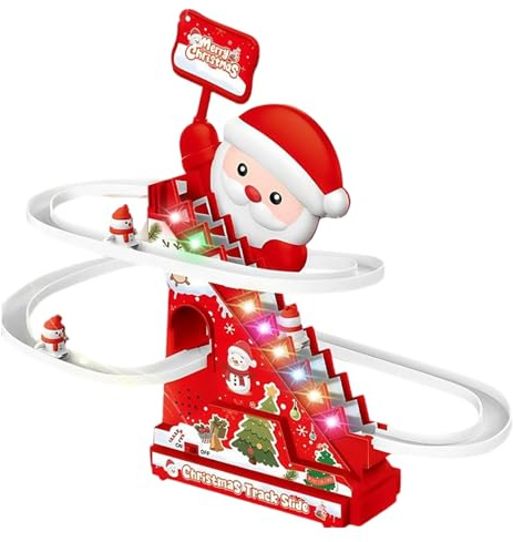Generisch Weihnachts-Untersetzer-Spielzeug – Elektrischer -Roller Mit Leichten Musikeffekten | Lustige Weihnachtsmann-Rutschbahn Für Kinder, Mädchen, Drinnen Und Draußen, Garten, Wei