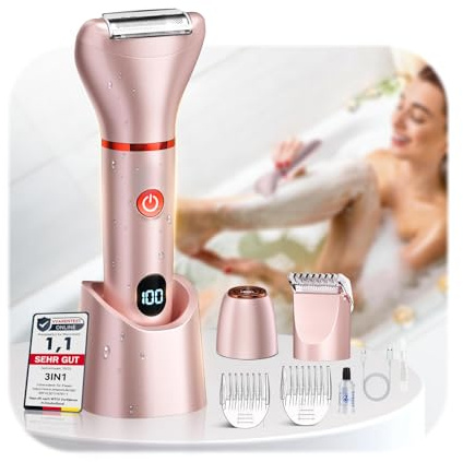 2026 Intimrasierer Für Frauen【 0 Irritation - 3D-Tiefenreinigung】【100% Wasserdicht -AquaBlock Nano】Rasierer Damen Intimbereich für Bikinizone, Gesicht und Körper N-TXD Bikini Trimmer