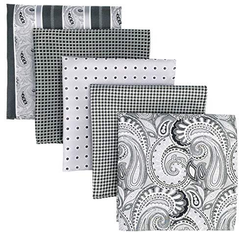 Shlax&Wing 5 Stück sortierte Taschentücher für Herren quadratisch Gr. Einheitsgröße Set22