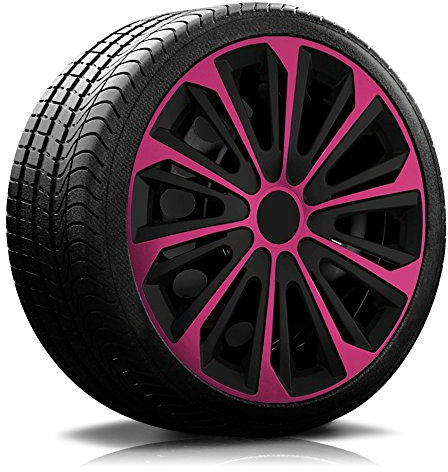 15 Zoll RKK06 Multi-Color Line (Schwarz-Pink) Radkappen/Radzierblenden 4 Stück