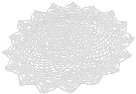 Fenteer Blumenform Weiße Häkel Baumwolle Spitze Tischsets Deckchen