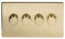 24k Brushed Brass Gold 2 Way Intelligent Trailing Dimmer Switch Screwless Faceplate (4 Gang 2 Way)
