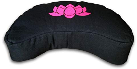 Tortue de Jade Zafu demie-Lune Noir Lotus Rose Fushia 36x18x10cm