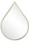 LIFA LIVING Großer Vintage Wandspiegel aus Gold Metall, Glas und Holz, Dekospiegel in runder Tropfenform für Wohnbereich, Bad und Flur, 40,5 x 56 x 1,5 cm