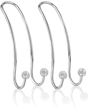 Soleebee 2 Pezzi Ganci per Poggiatesta Auto Sedile posteriore Appendiabiti, Multifunzionale Bling Gancio Auto Universale Organizer per Sedile Anteriore per Borse della Spesa Appendiabiti (Bianca)